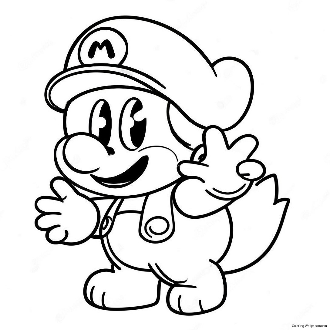 Página Para Colorir Do Cappy Com Mario 19222