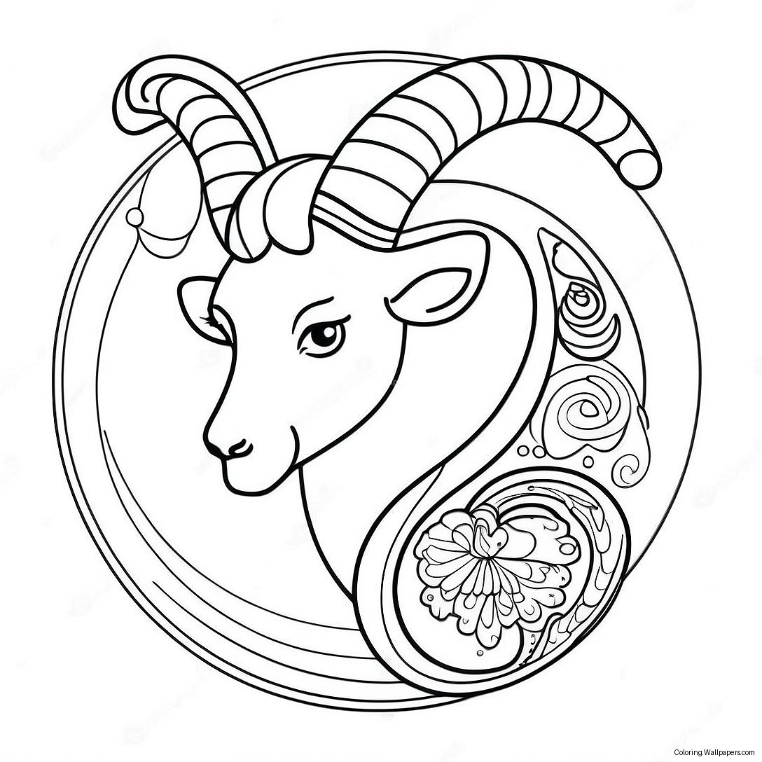 Capricorn Zodiac Sign Coloring Page 52862