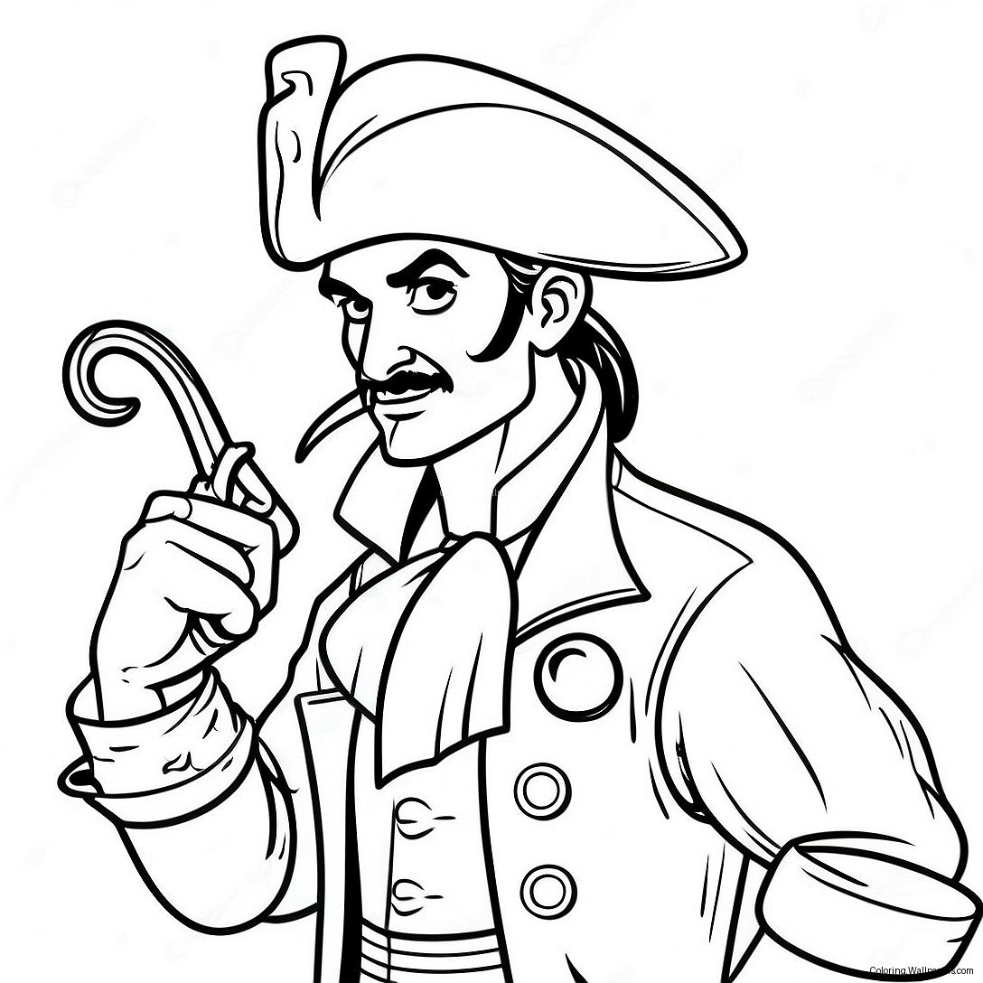 Captain Hook With His Hook Hand Coloring Page 36517