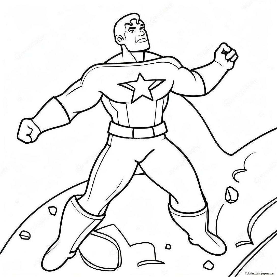 Captain Man In Action Coloring Page 50385