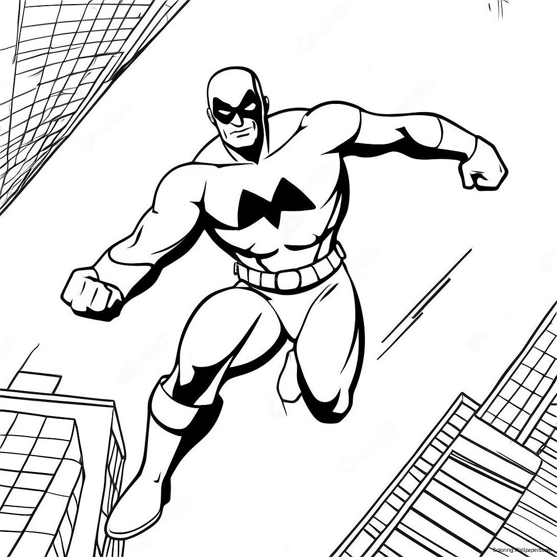 Captain Man In Action Coloring Page 50386