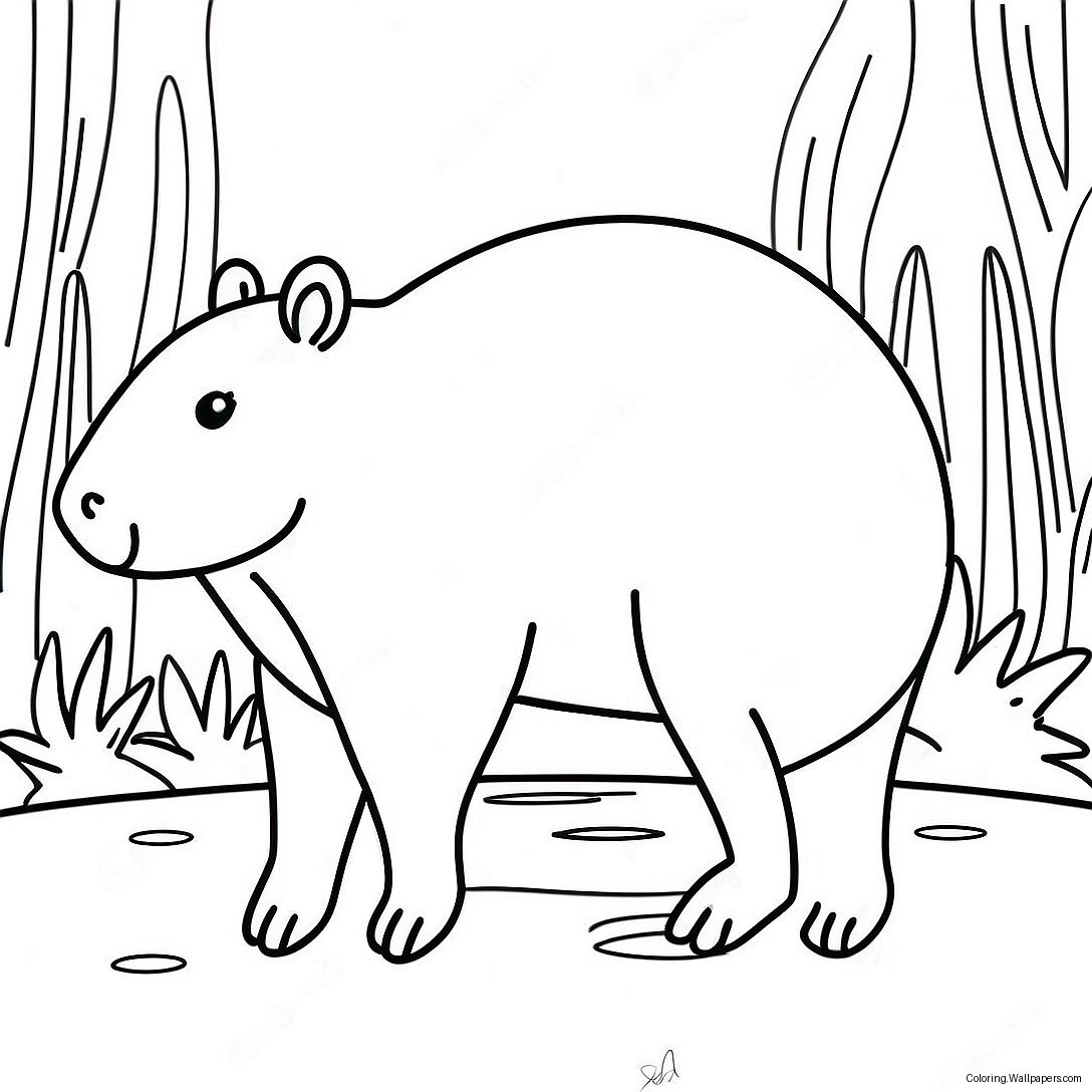 Capybara Coloring Page 8013