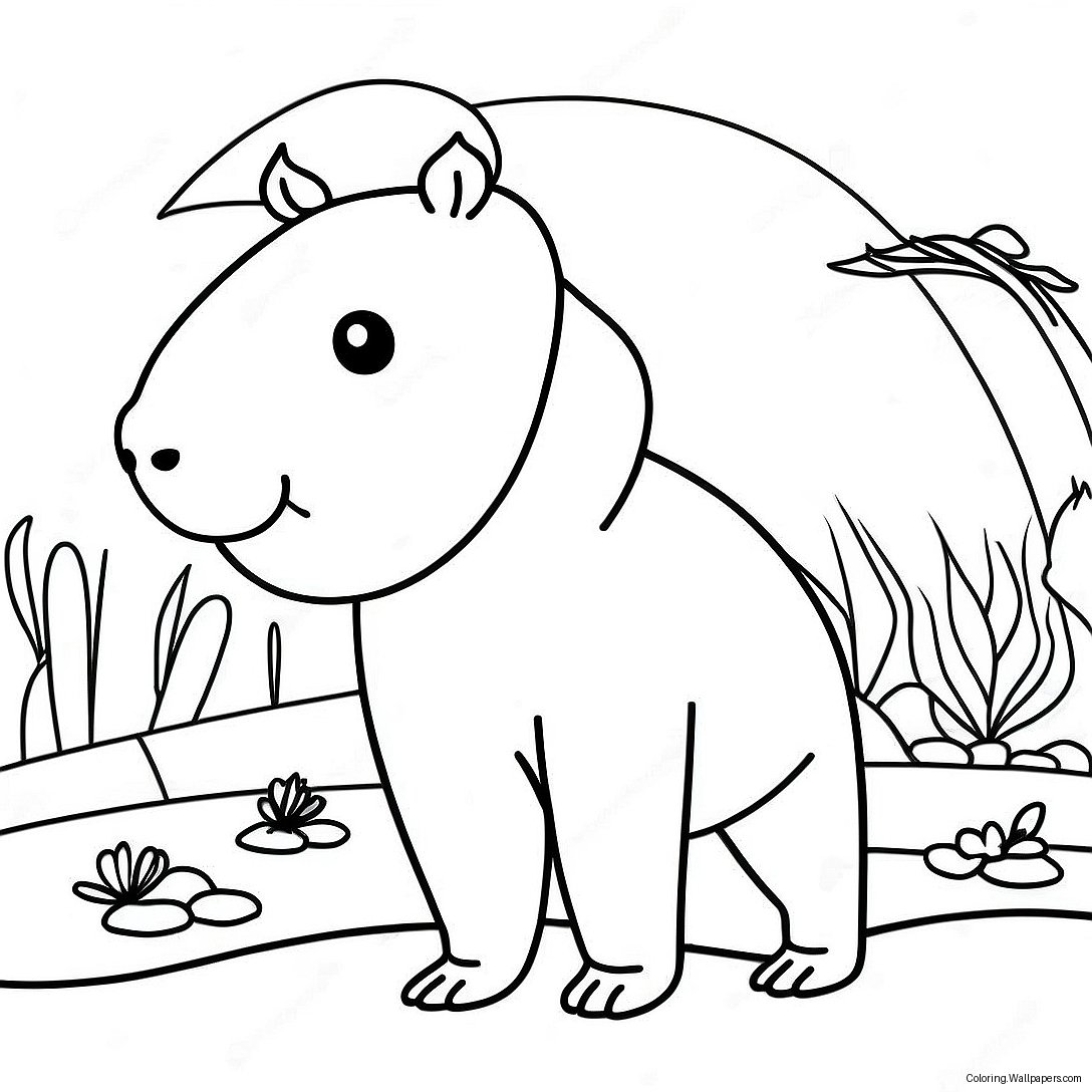 Capybara Coloring Page 8015