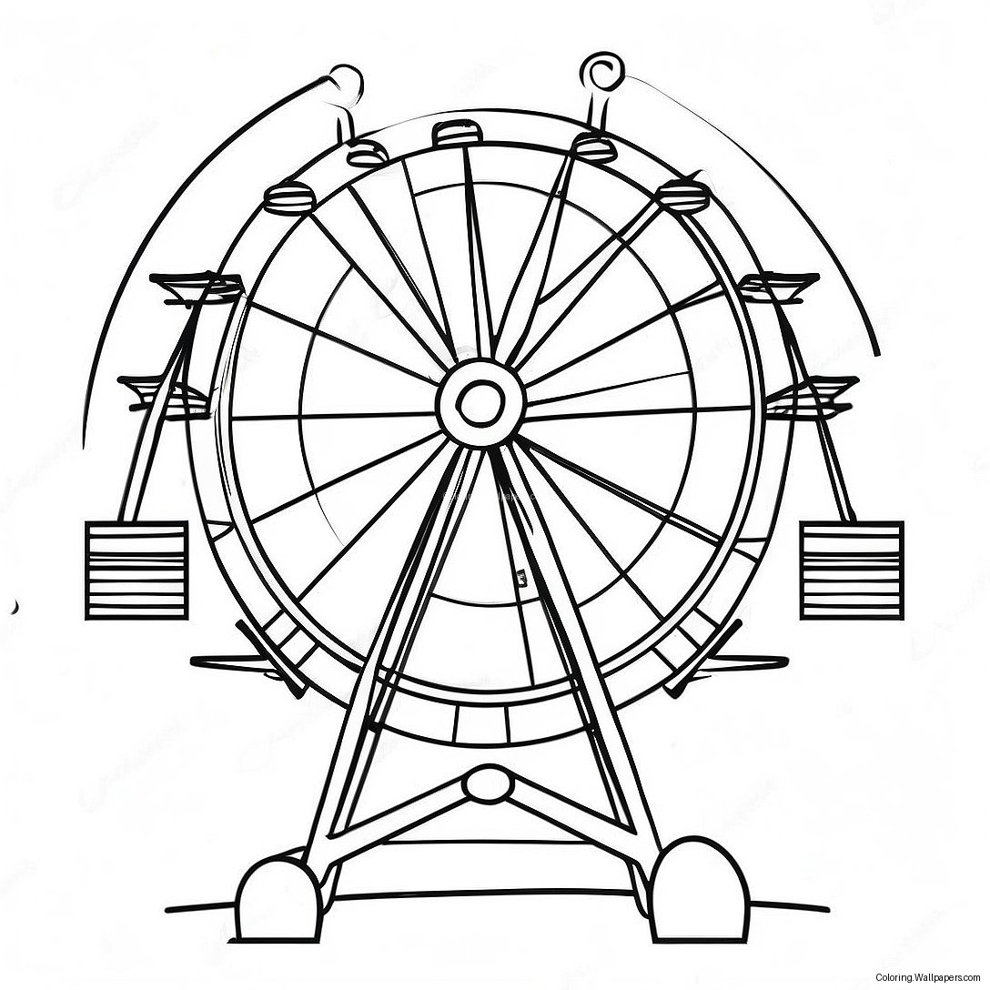 Carnival Ferris Wheel Coloring Page 34513