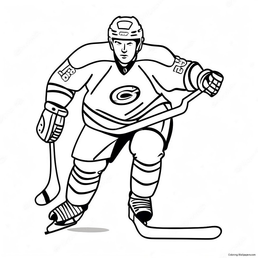 Spieler Der Carolina Hurricanes Beim Skaten Ausmalbild 44379