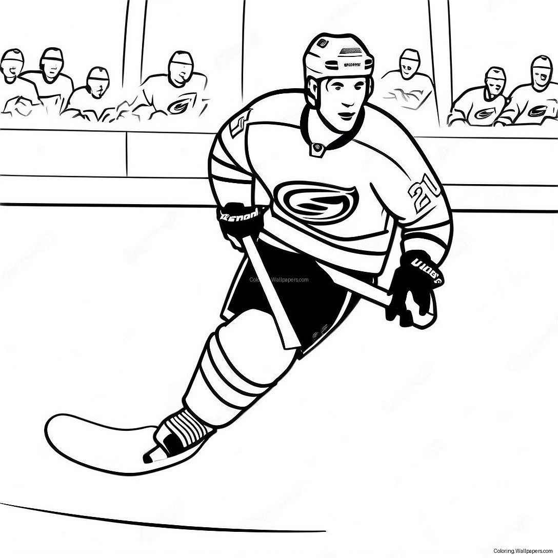 Página Para Colorear De Un Jugador De Los Carolina Hurricanes Patinando 44380