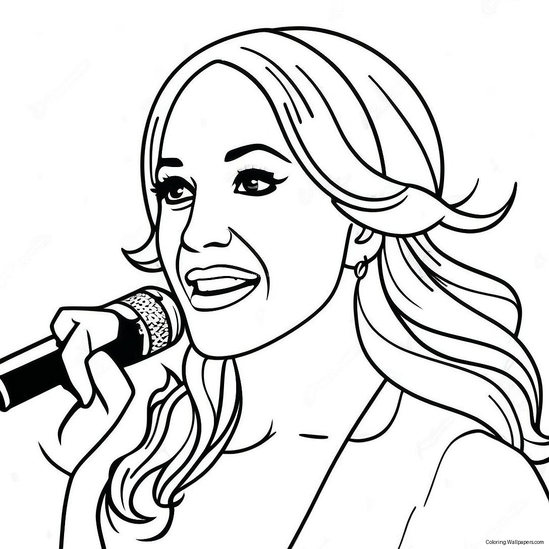 Carrie Underwood Singing On Stage Coloring Page 42117