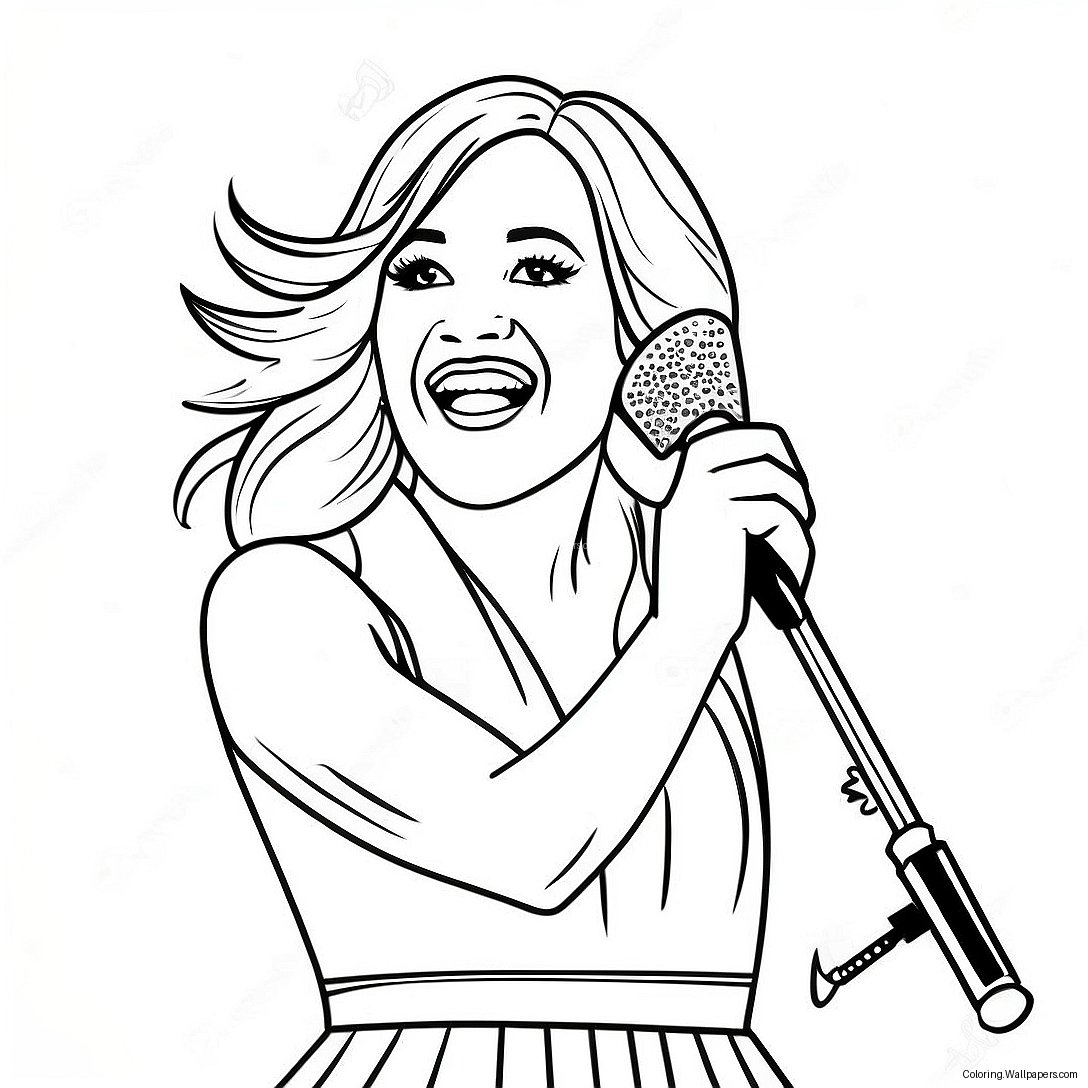 Carrie Underwood Singing On Stage Coloring Page 42118
