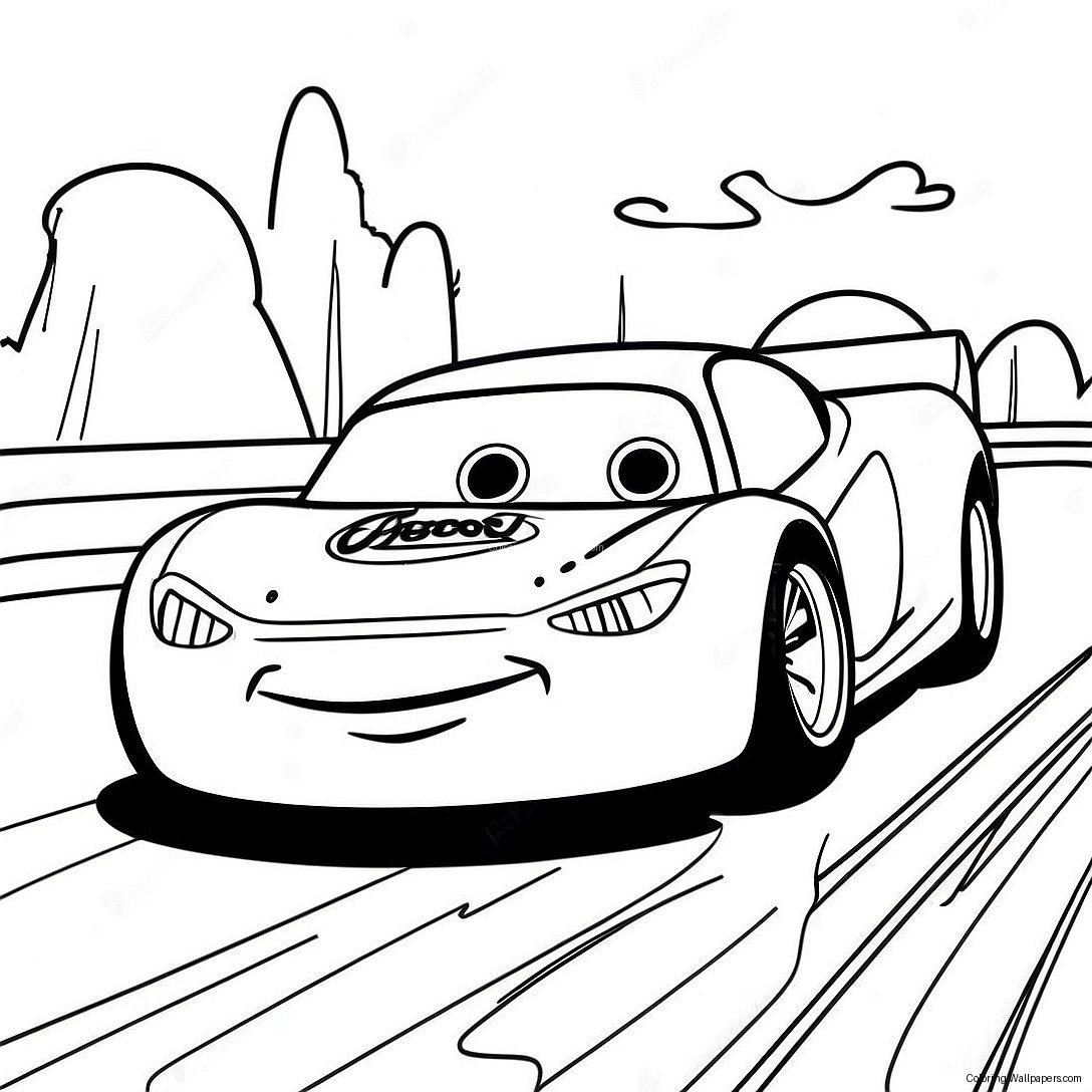 Page À Colorier De Cars 3 Lightning Mcqueen En Course 46761