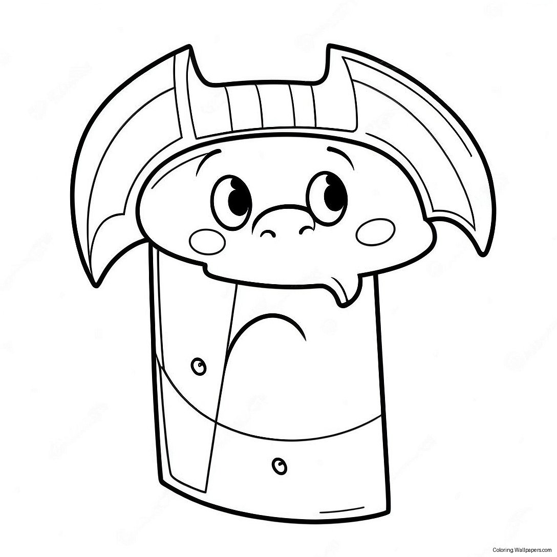 Cartoon Axe With Smiling Face Coloring Page 51519