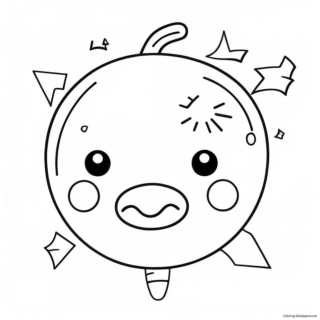 Cartoon Bomb With Funny Face Coloring Page 41026