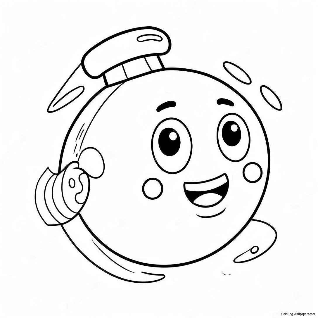 Cartoon Bomb With Funny Face Coloring Page 41028