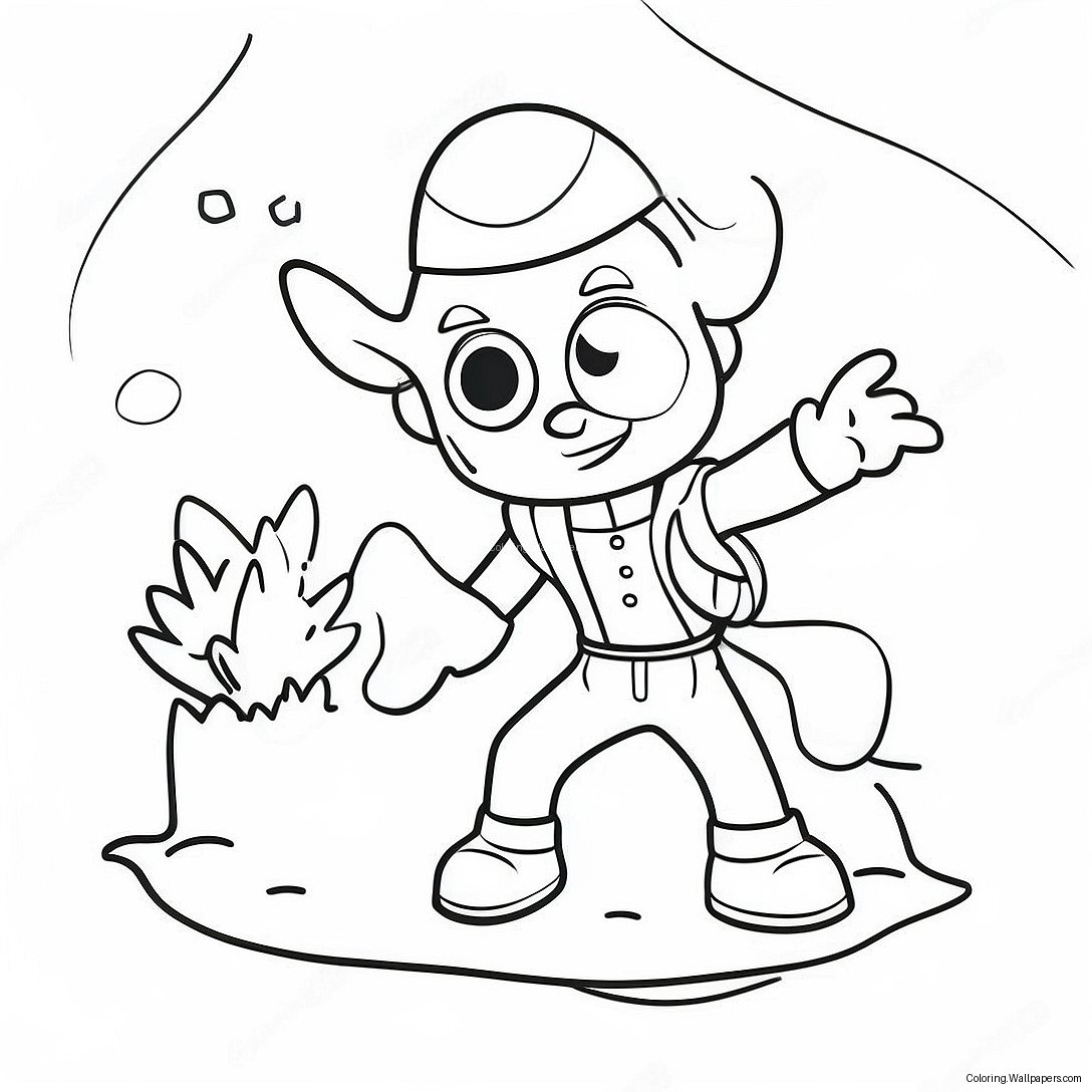 Cartoon Character Adventure Coloring Page 20707