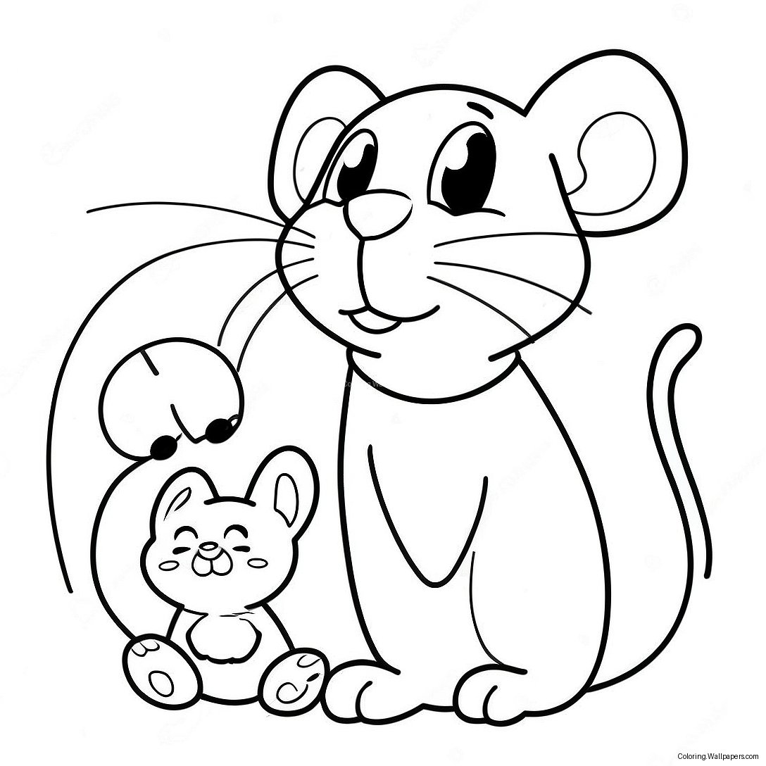 Cat And Mouse Coloring Page 48784