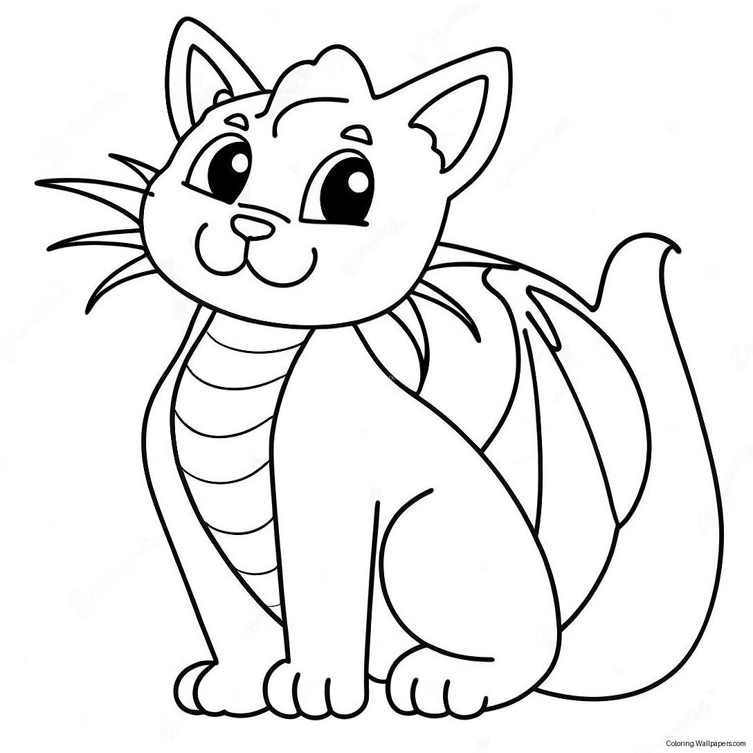 Cat Dragon Coloring Page 21154