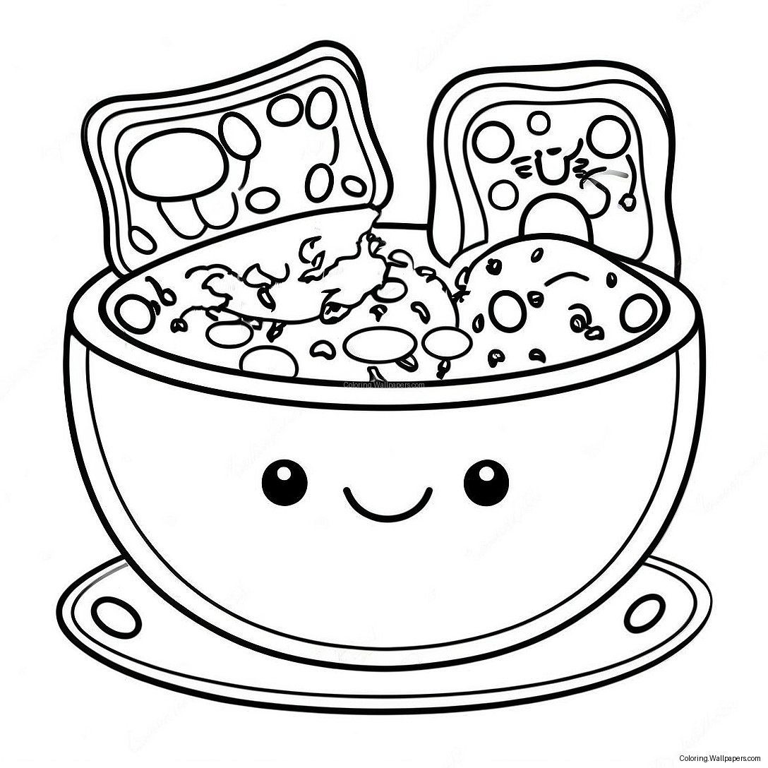 Cat Food Bowl Coloring Page 35612