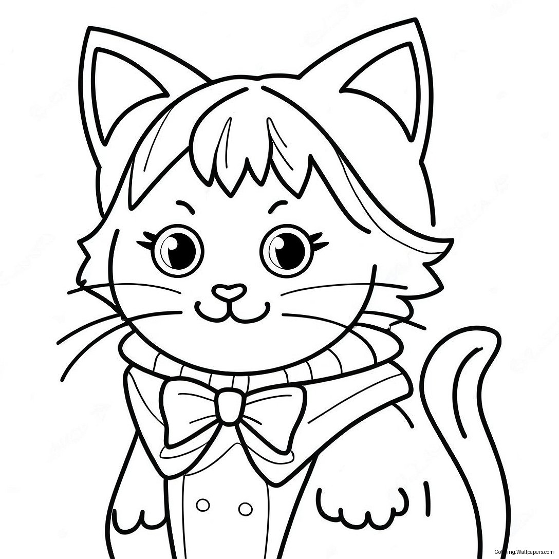 Cat Girl Coloring Page 3504