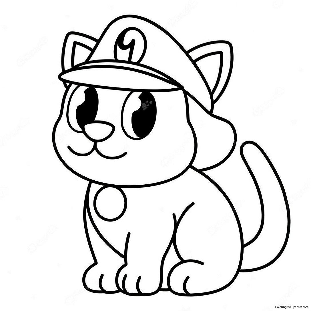 Página Para Colorear De Gato Mario 9564