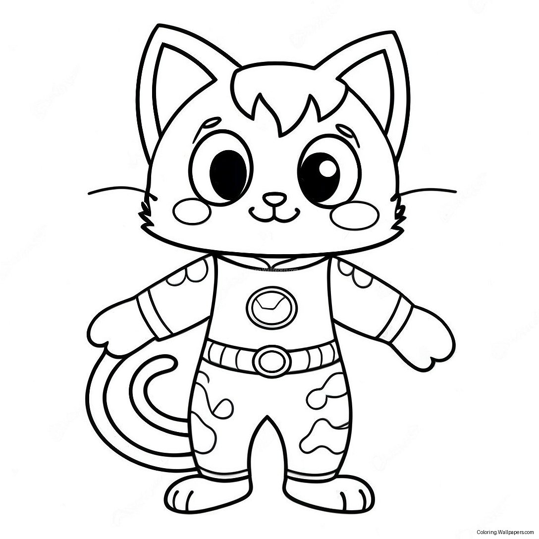 Catboy In Spooky Costume Coloring Page 36918