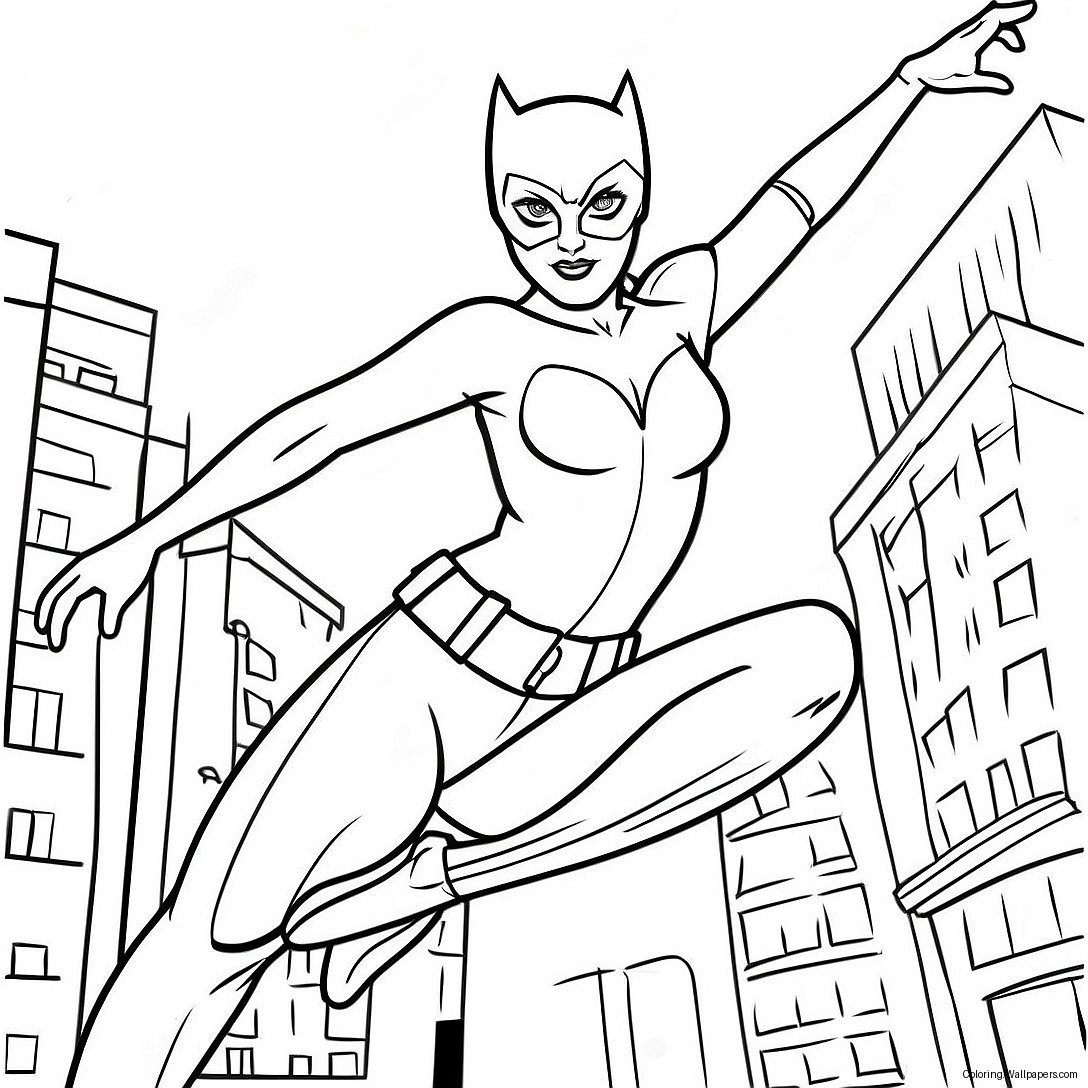 Catwoman Action Pose Målarbild 8474