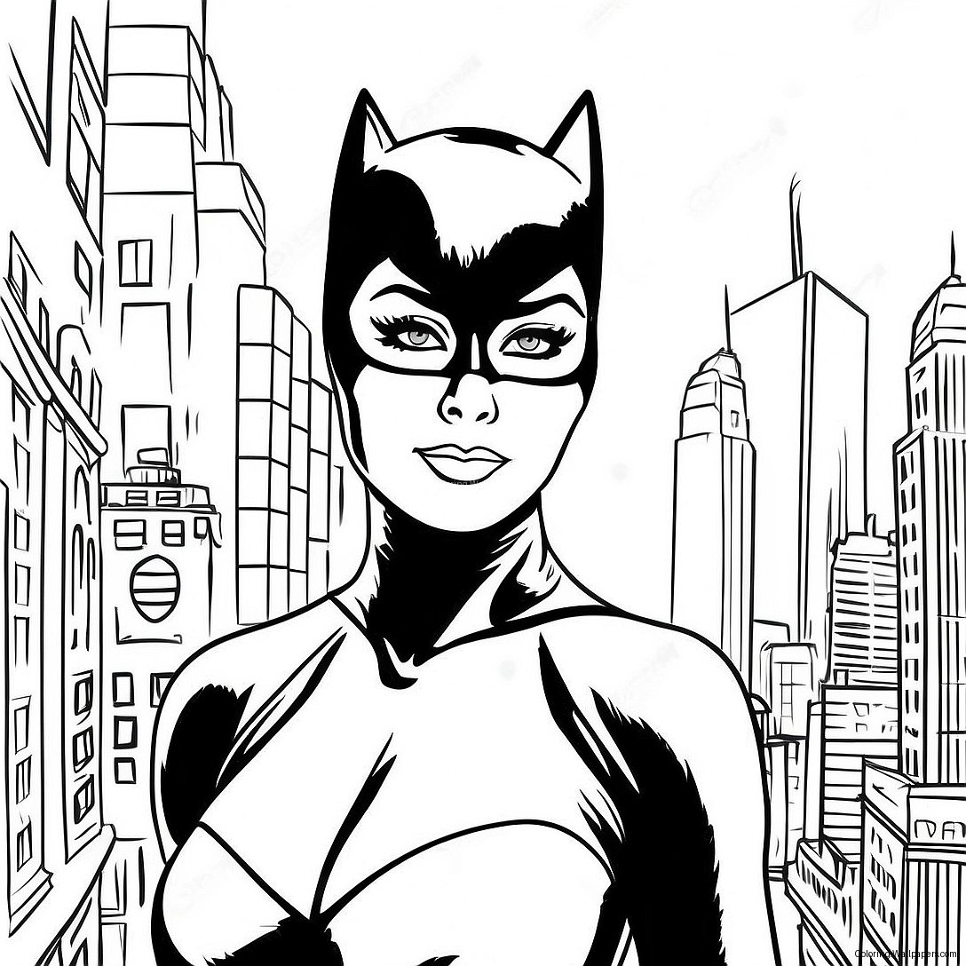 Catwoman Gotham Cityssä Värittämissivu 8477