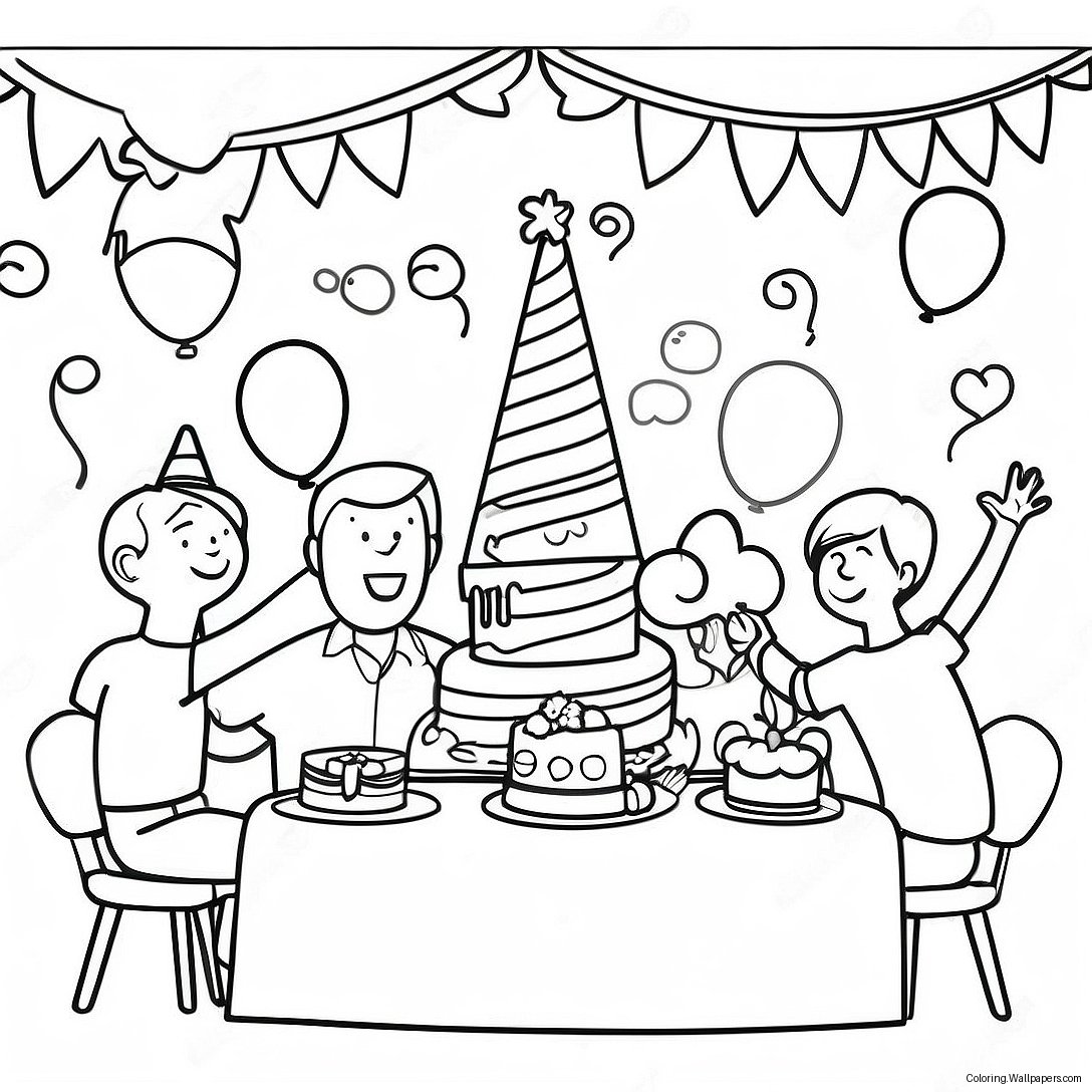 Celebration Party Scene Coloring Page 20425