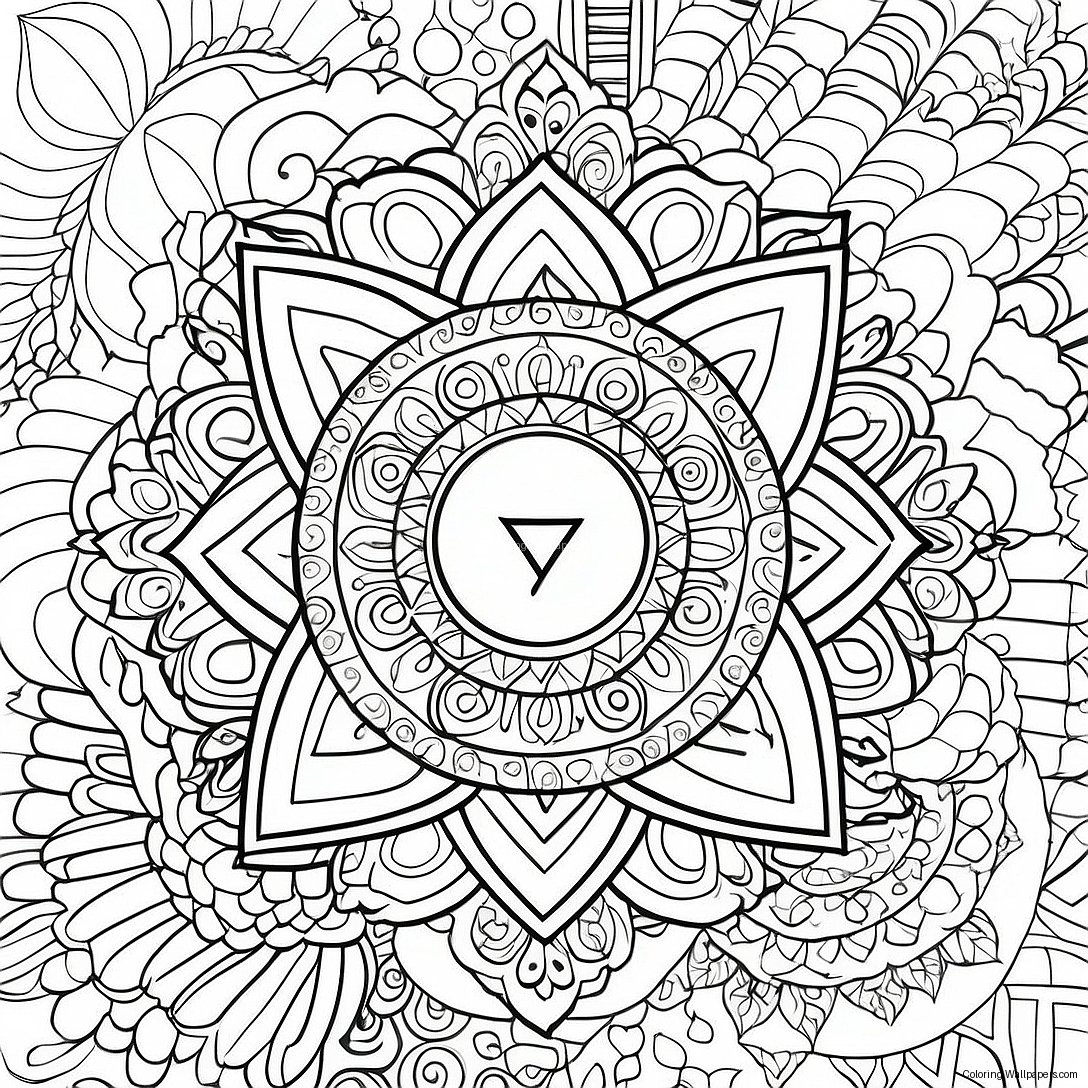 Chakra Symbol Coloring Page 15439