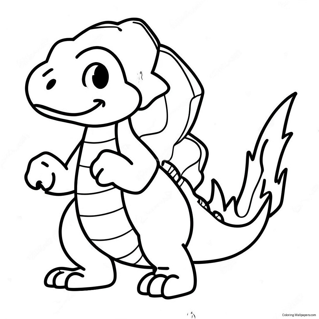 Charmeleon Breathing Fire Coloring Page 33865