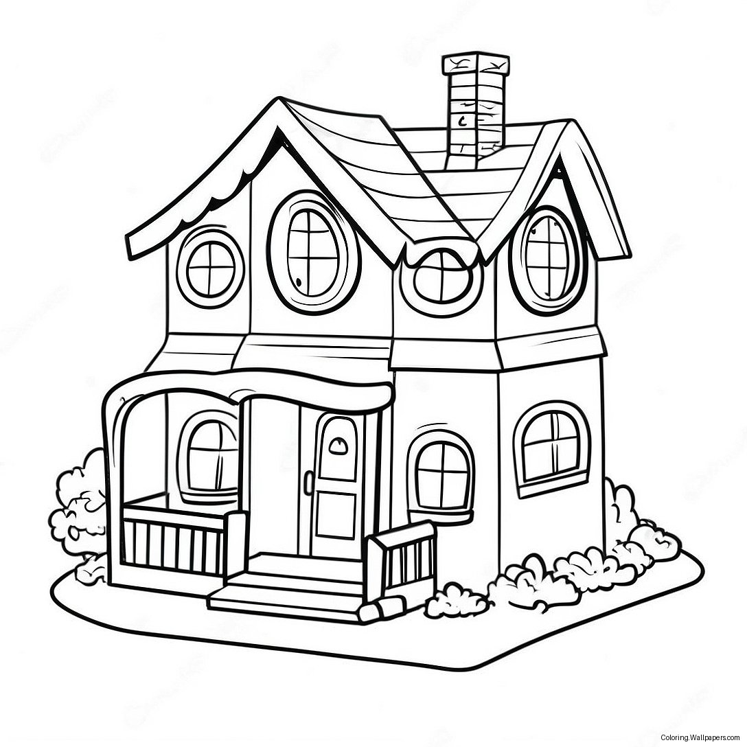 Charming Barbie House Coloring Page 42448