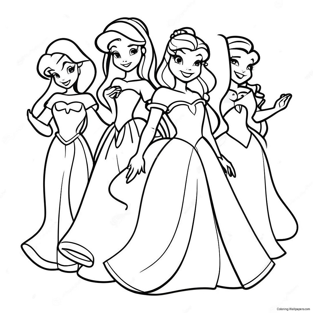 Página Para Colorear De Encantadoras Princesas De Disney 45070