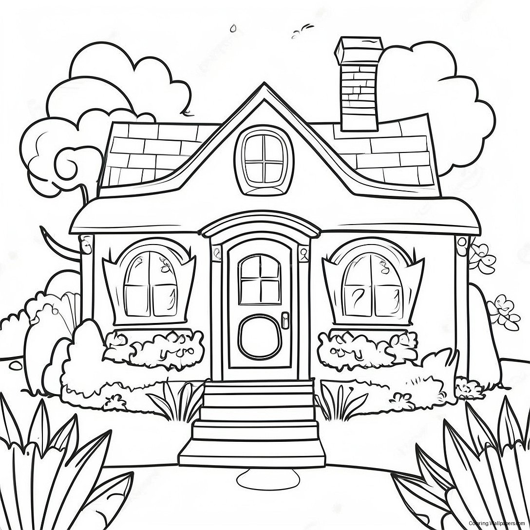 Charming House With Garden Coloring Page 38238