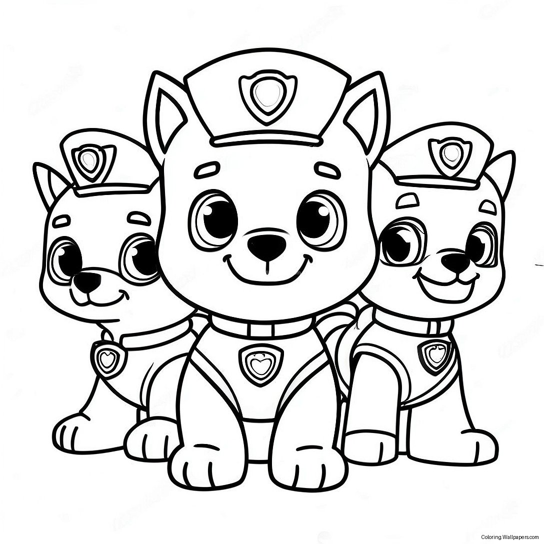 Charmante Paw Patrol Charaktere Ausmalbild 17209