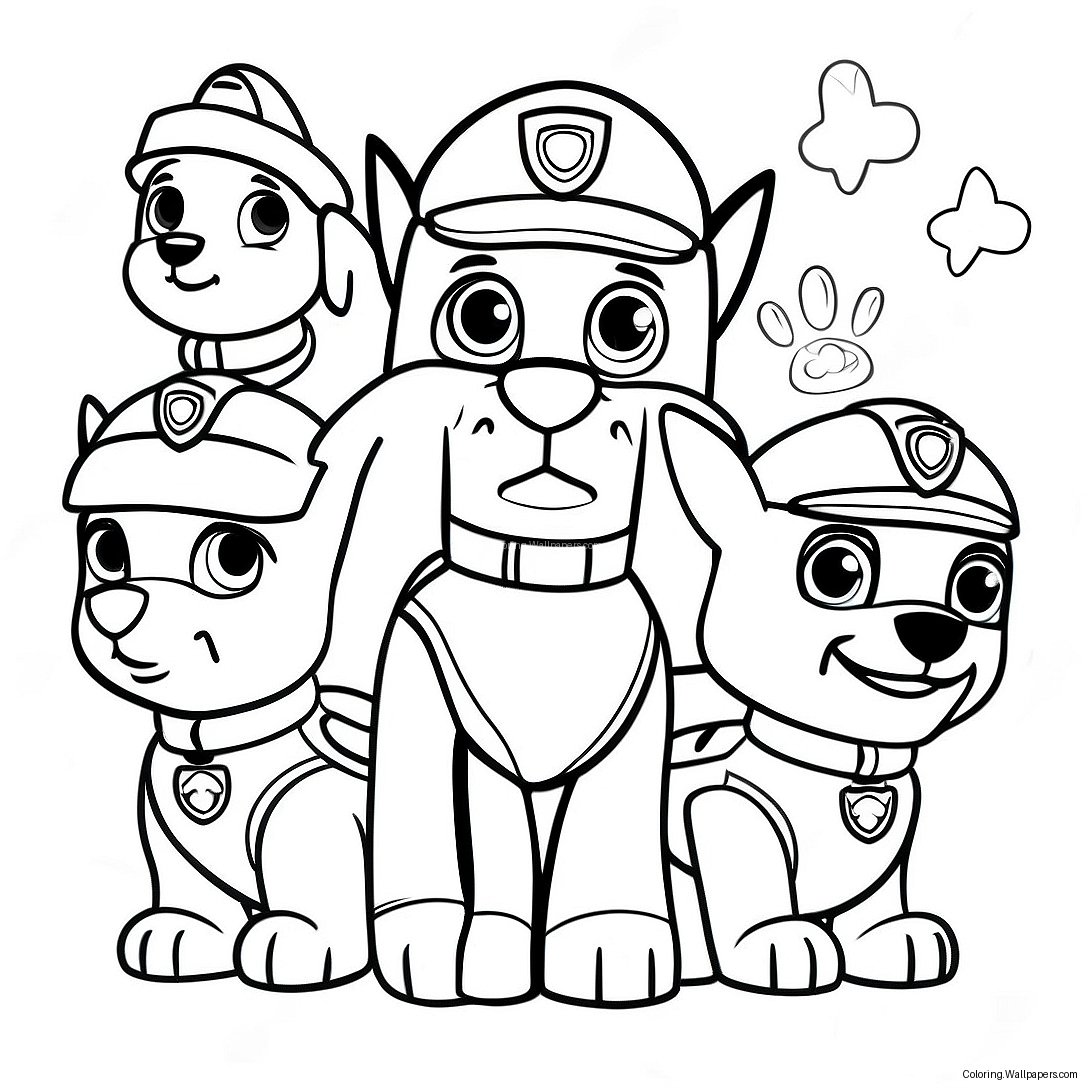 Charming Paw Patrol Characters Coloring Page 17212