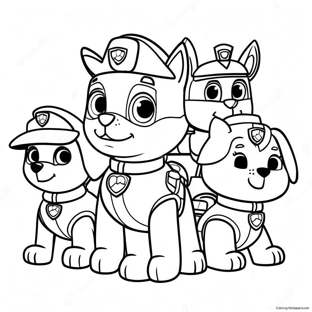 Pagina De Colorat Cu Personaje Fermecătoare Din Paw Patrol 28306