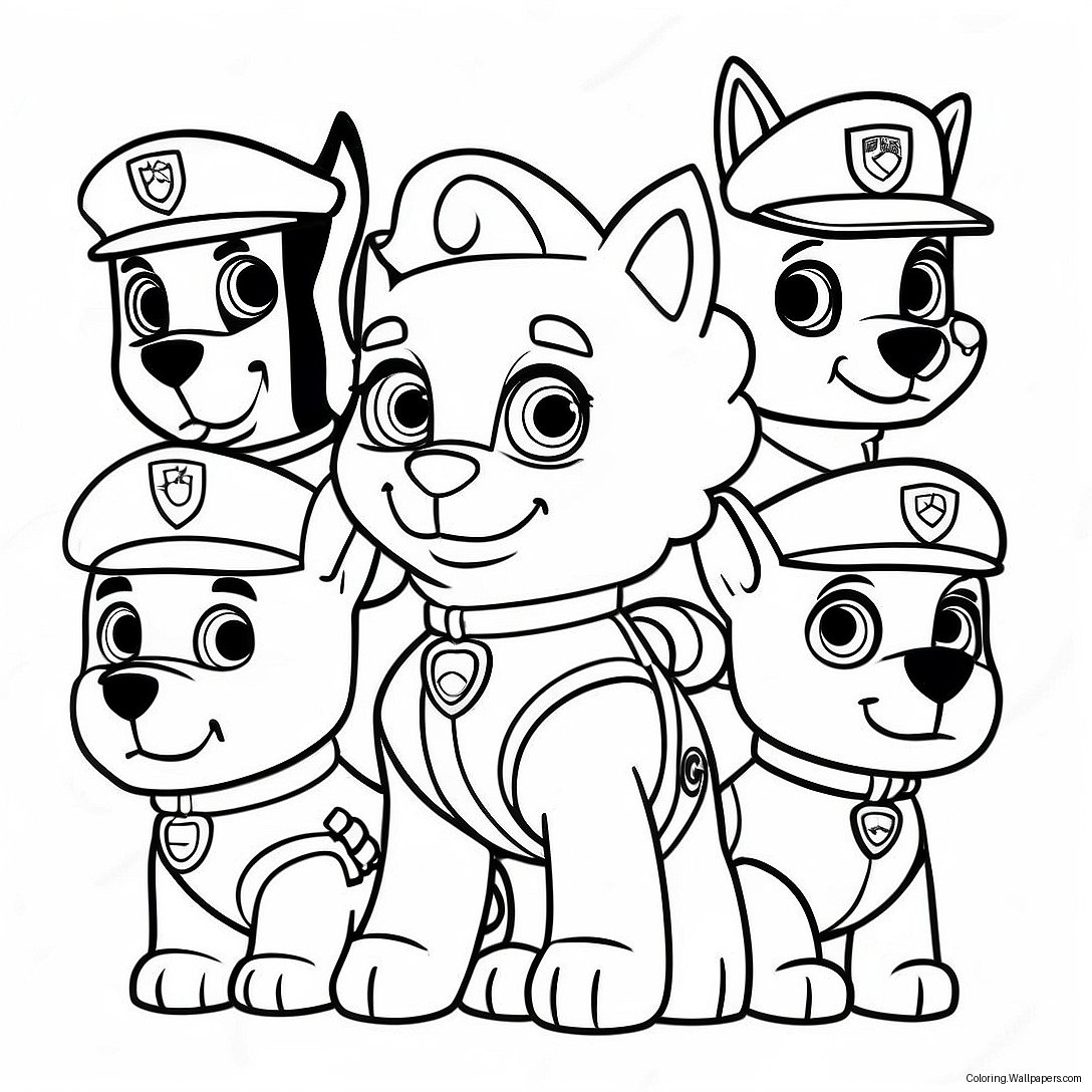 หน้าระบายสีตัวละคร Paw Patrol ที่มีเสน่ห์ 28308