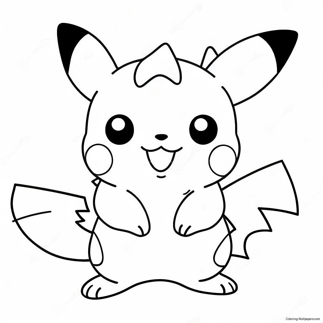 Kleurplaat Van Charmante Pikachu Evolutie 58459