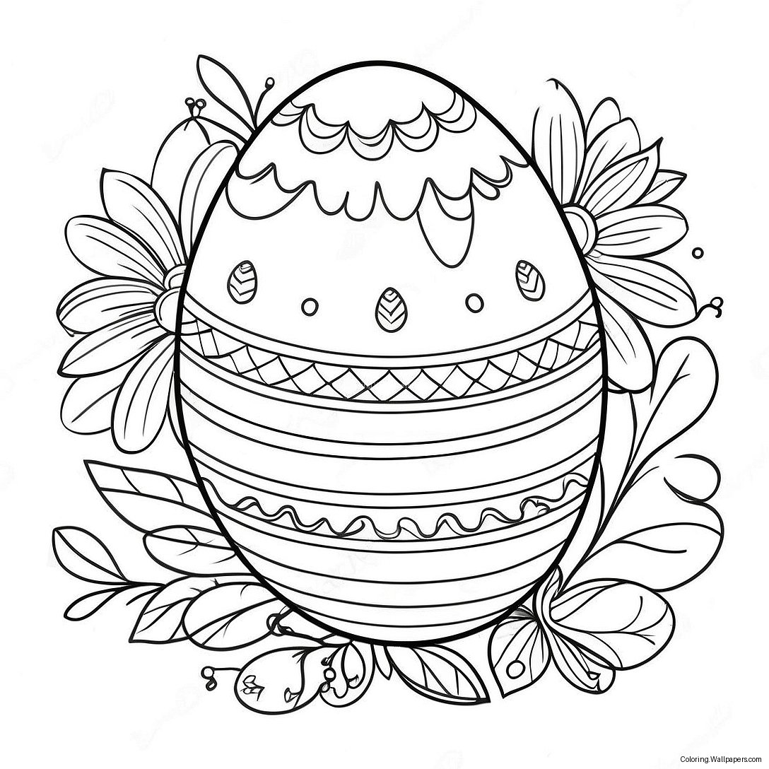 Charming Vintage Easter Egg Coloring Page 56531