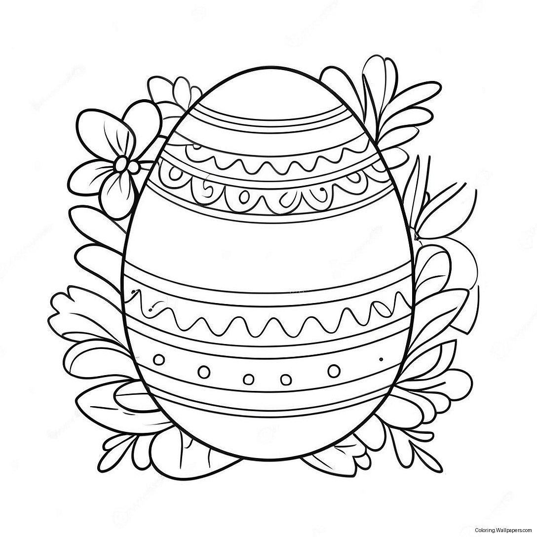 Charming Vintage Easter Egg Coloring Page 56532
