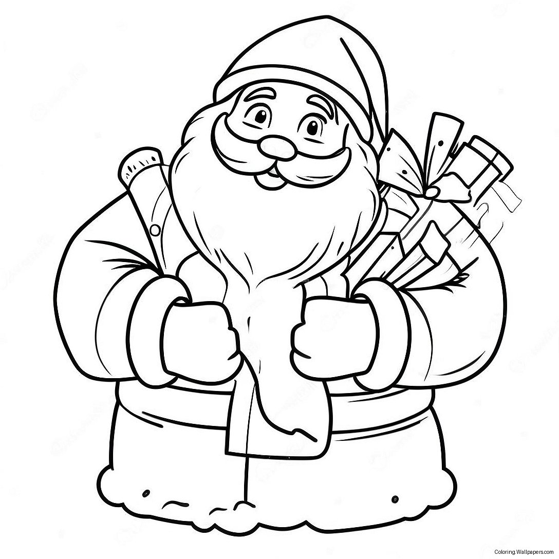 Charming Vintage Santa Claus Coloring Page 8439