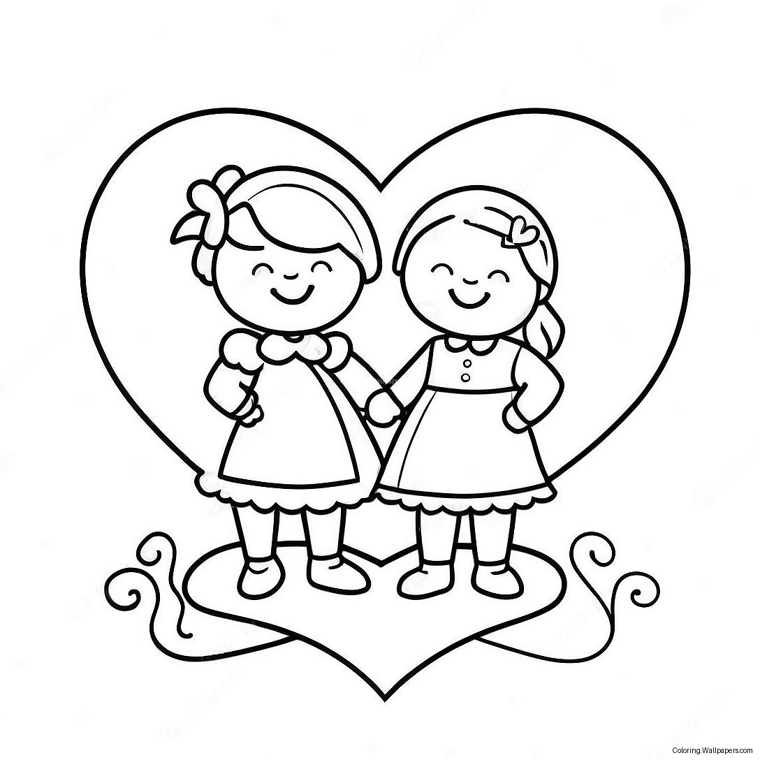 Charming Vintage Valentine Card Coloring Page 49708