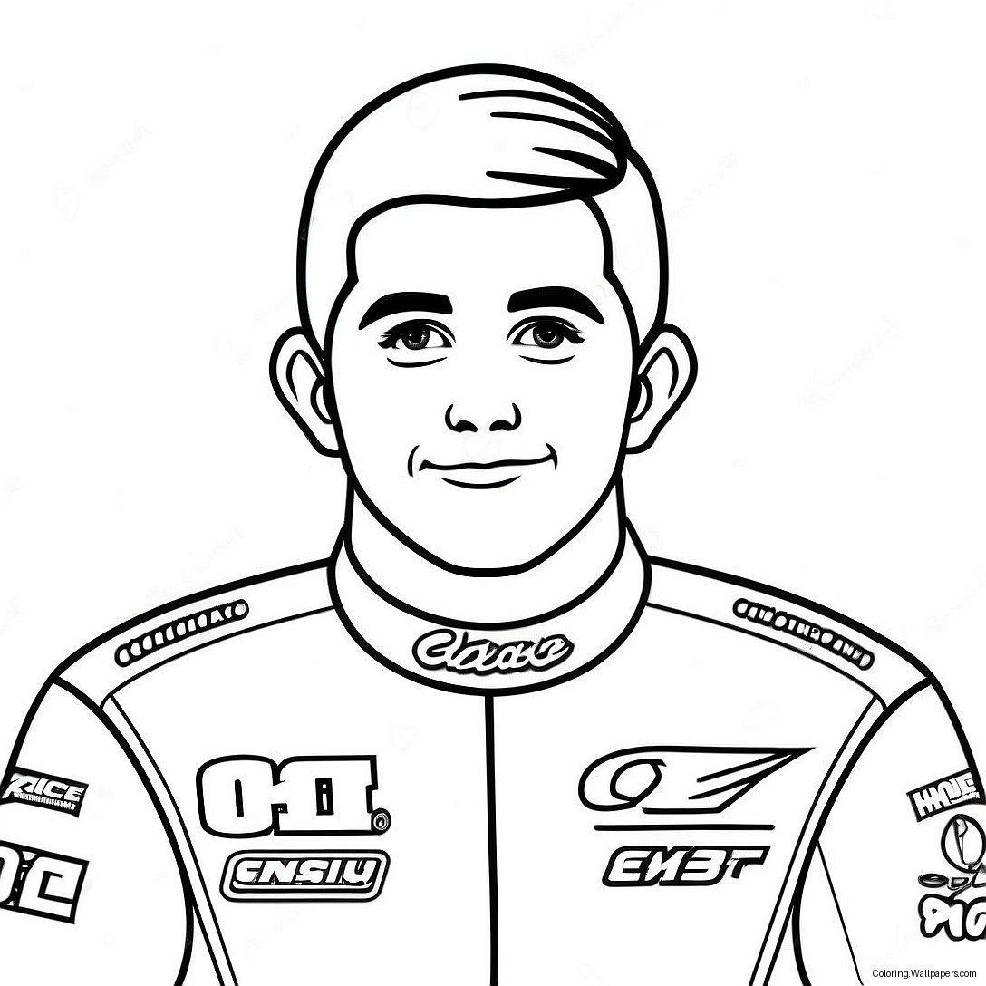 Página Para Colorir De Chase Elliott Em Carro De Corrida 54529