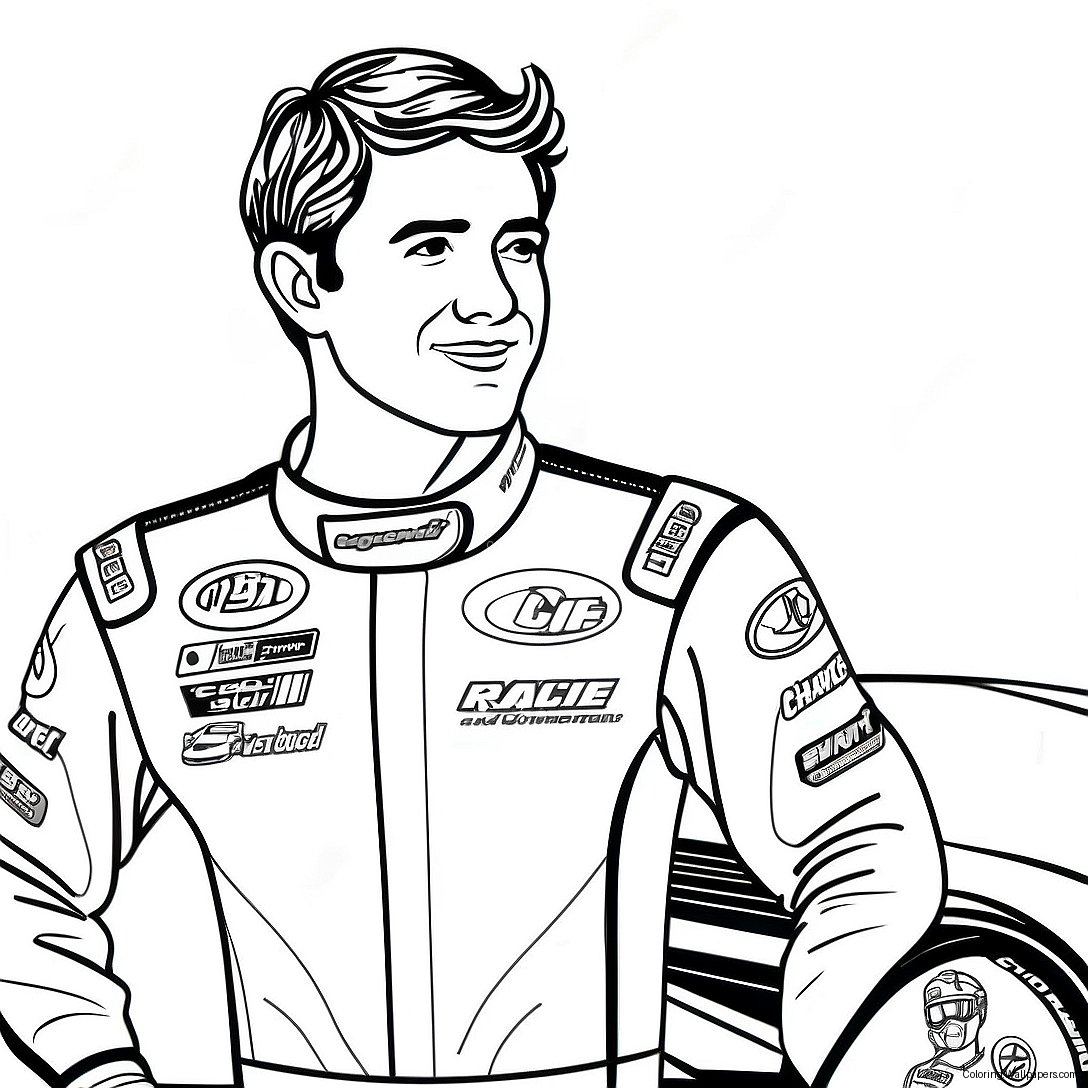 Página Para Colorir De Chase Elliott Em Carro De Corrida 54530