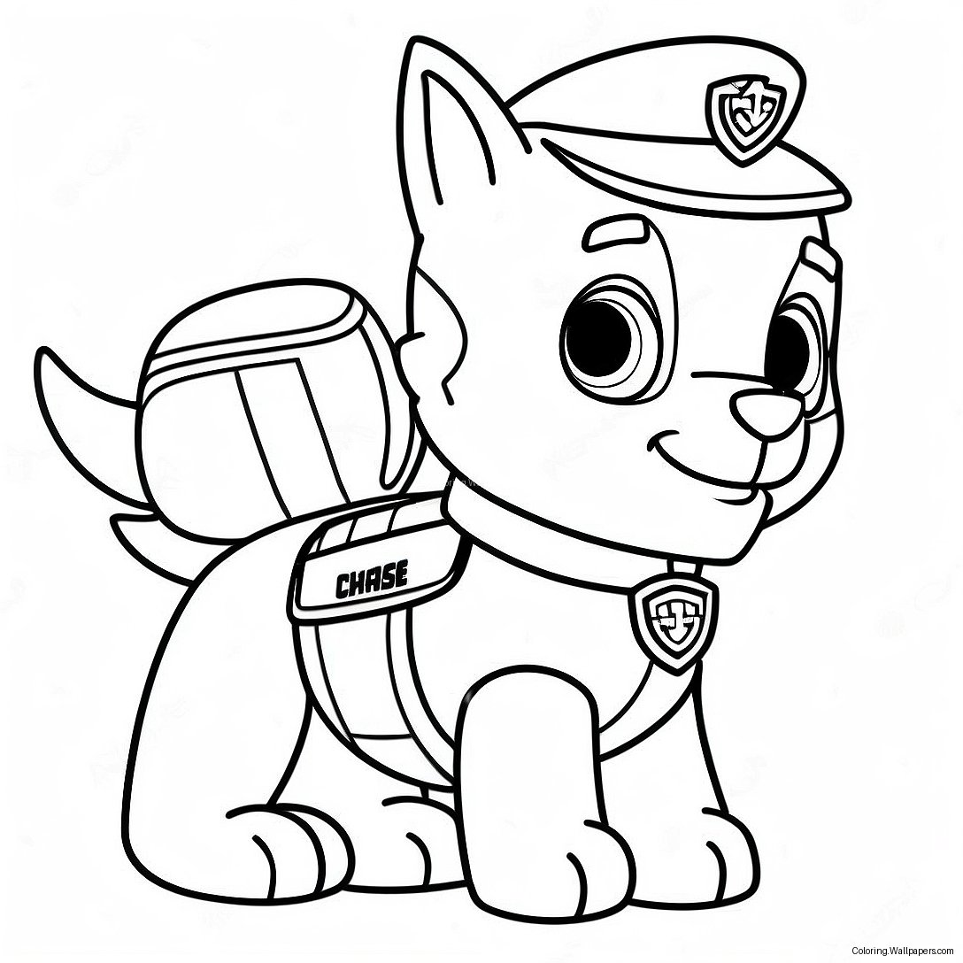 Paw Patrol'dan Chase Aksiyon Boyama Sayfası 12039