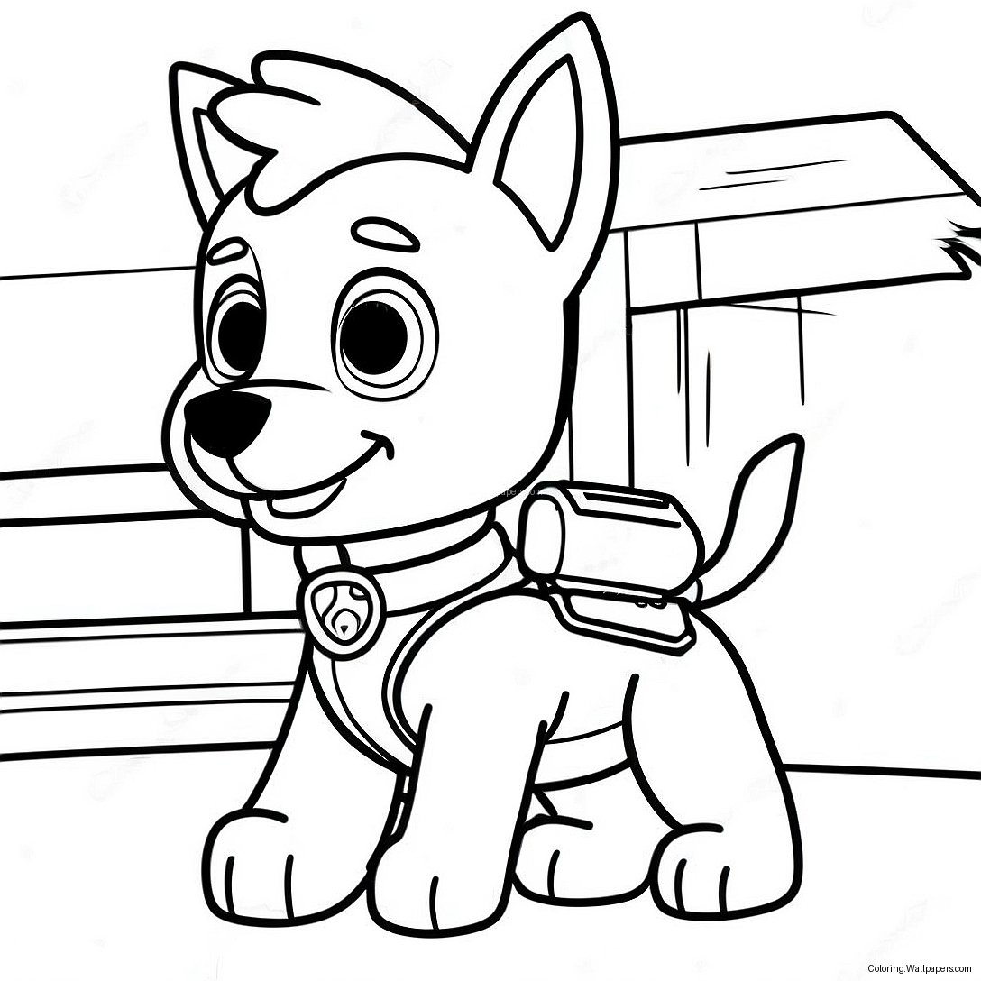 Chase Fra Paw Patrol I Aksjon Fargeleggingsark 12040