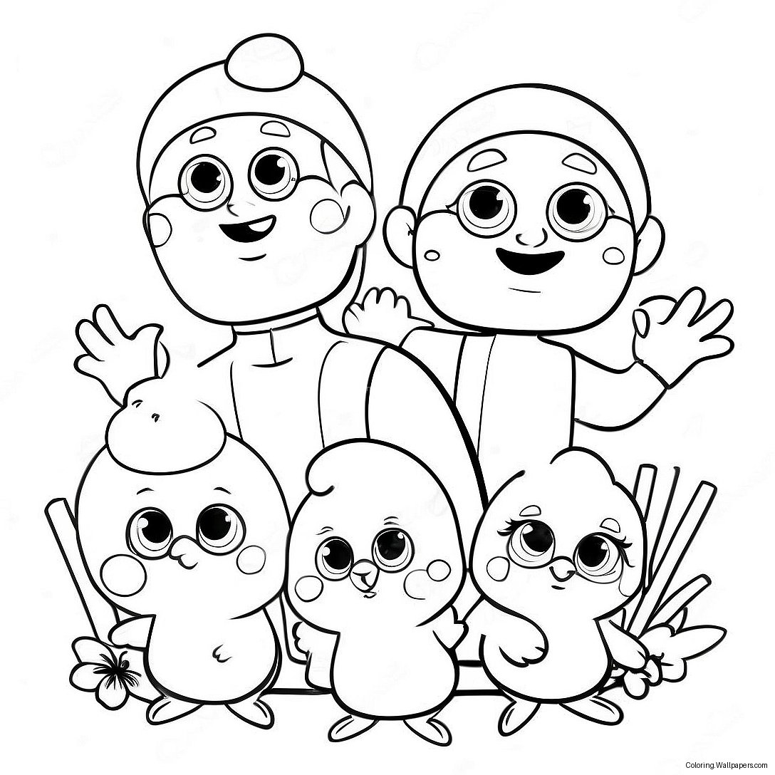 Cheerful Breadwinner Family Coloring Page 49760