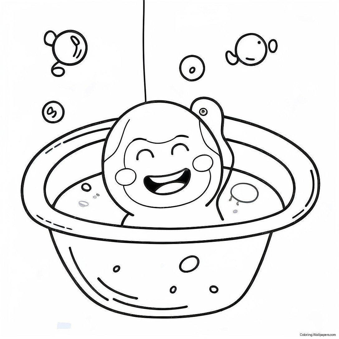 Cheerful Bubble Bath Coloring Page 1905