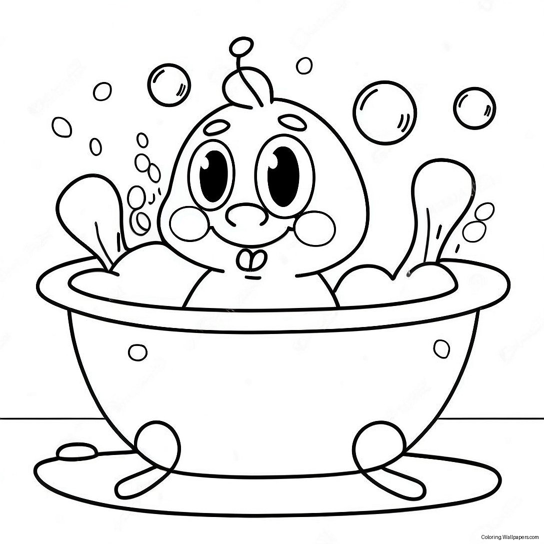 Cheerful Bubble Bath Coloring Page 1908