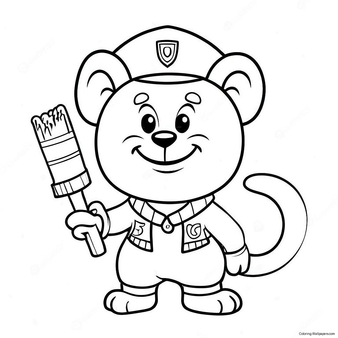 Cheerful College Mascot Coloring Page 49201