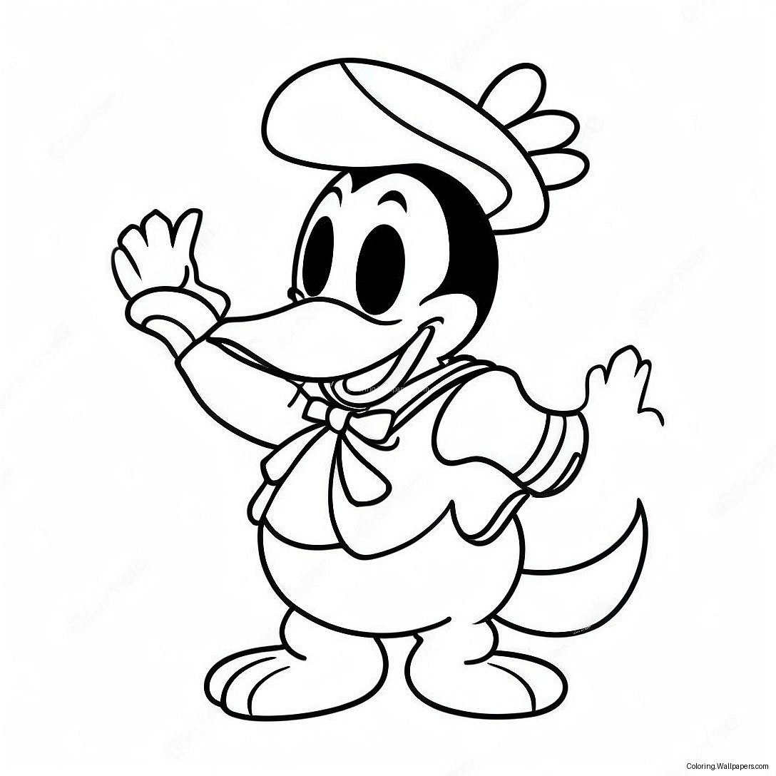 Página Para Colorir Do Pato Donald Alegre Em Um Traje De Marinheiro 41942