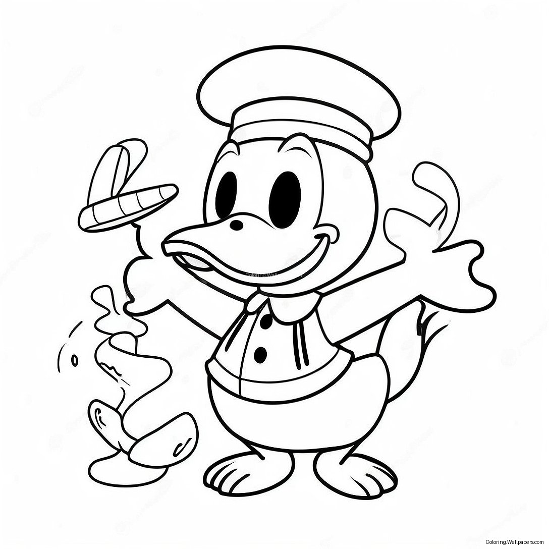 Cheerful Donald Duck In A Sailor Outfit Coloring Page 41944